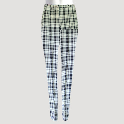 Cigarette Leg Dress Pants in  Black & White Plaid