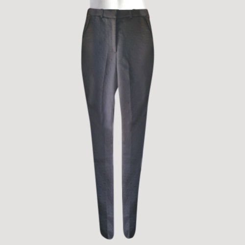 Geometric Textured Cigarette Leg Dress Pants in Black