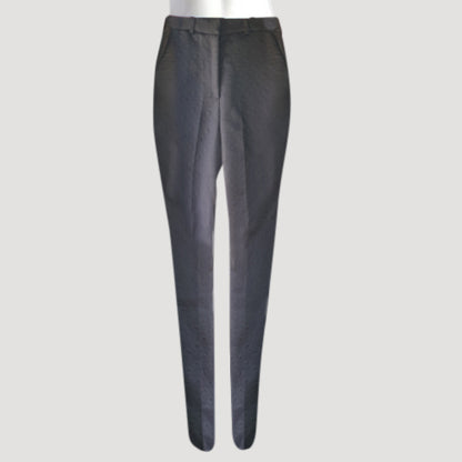 Geometric Textured Cigarette Leg Dress Pants in Black