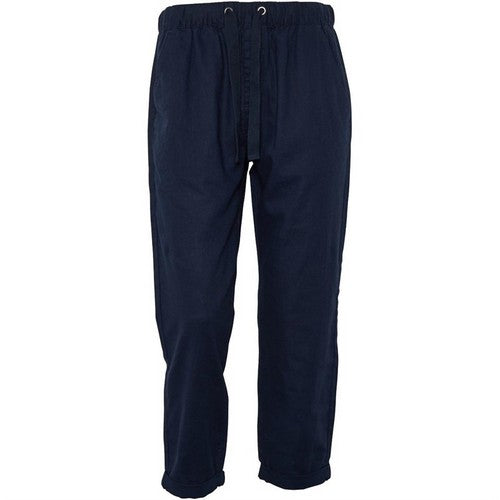 OnFire Linen Turn-Up Joggers in Navy