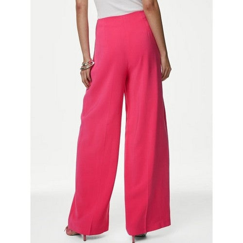 Marks & Spencer Flared High-Rise Pants in Fuchsia