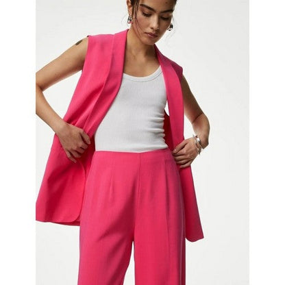 Marks & Spencer Flared High-Rise Pants in Fuchsia