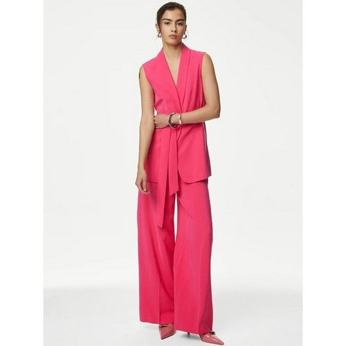 Marks & Spencer Flared High-Rise Pants in Fuchsia