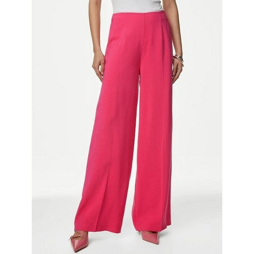 Marks & Spencer Flared High-Rise Pants in Fuchsia