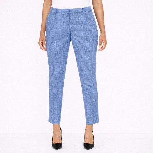 Cigarette Leg Pinstripe Work Pants in Blue