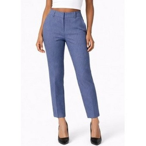 Cigarette Leg Pinstripe Work Pants in Indigo