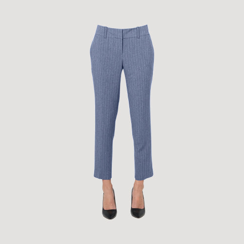 Cigarette Leg Pinstripe Work Pants in Indigo