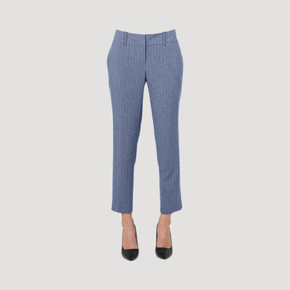Cigarette Leg Pinstripe Work Pants in Indigo
