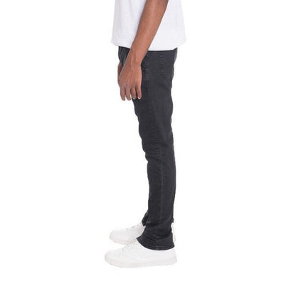Zip Detail Skinny Jeans in Black