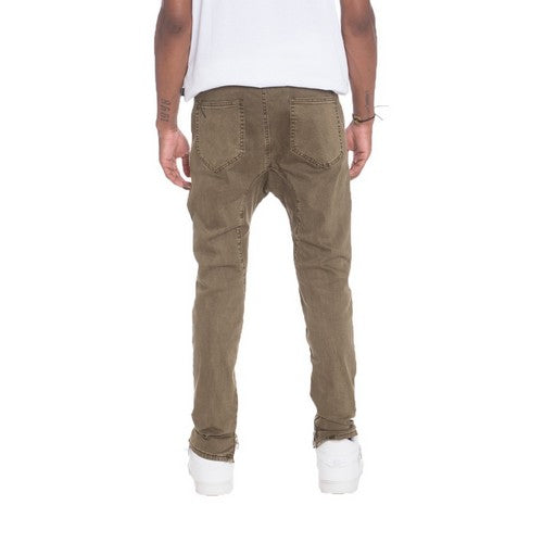 Zip Detail Skinny Jeans in Brown
