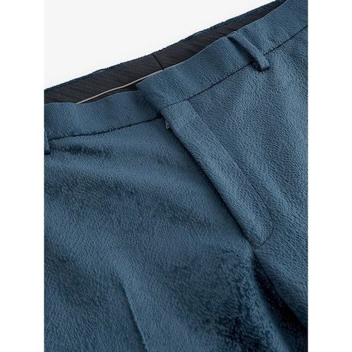 Richard James Savile Row Tapered Evening Dress Pants in Navy Snakeskin Fabric