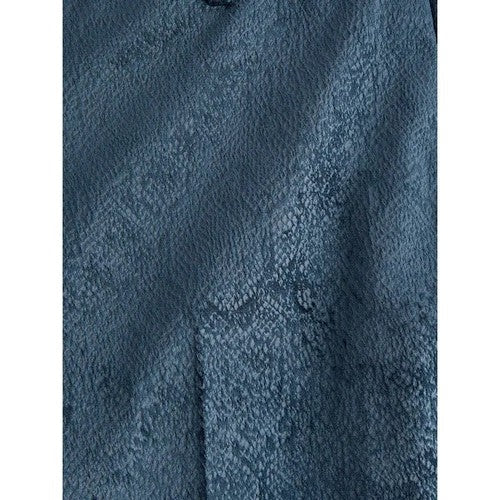 Richard James Savile Row Tapered Evening Dress Pants in Navy Snakeskin Fabric