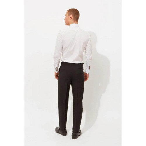 Richard James Savile Row Tapered Evening Dress Pants in Black With Side Seam Panel