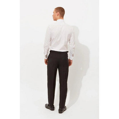 Richard James Savile Row Tapered Evening Dress Pants in Black With Side Seam Panel