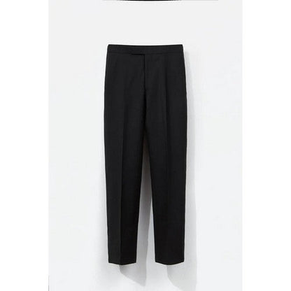 Richard James Savile Row Tapered Evening Dress Pants in Black With Side Seam Panel