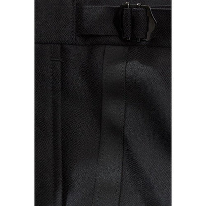 Richard James Savile Row Tapered Evening Dress Pants in Black With Side Seam Panel