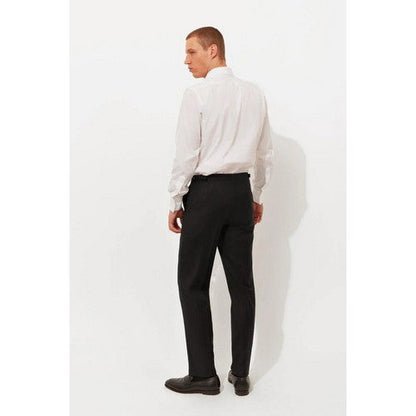 Richard James Savile Row Tapered Evening Dress Pants in Plain Black