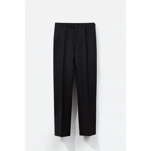 Richard James Savile Row Tapered Evening Dress Pants in Plain Black