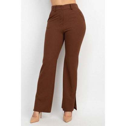 IP8118 Side Slit Dress Pants in Brown