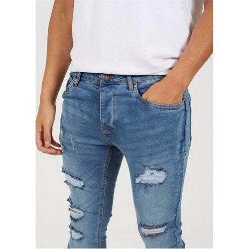 5059534421787 Brave Soul Destroyed Skinny Jeans in Blue