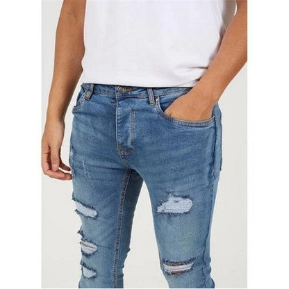 5059534421787 Brave Soul Destroyed Skinny Jeans in Blue