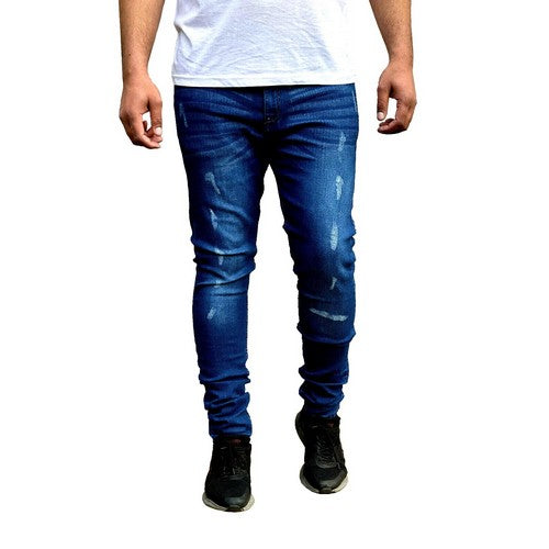 154993089439 Distressed Skinny Jeans in Dark Wash