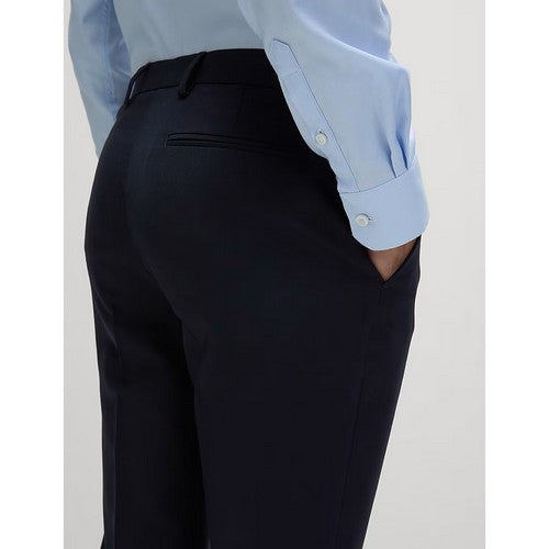 T15/0908F  Slim Fit Machine Washable Suit Trousers in Navy