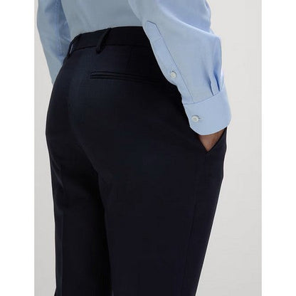 T15/0908F  Slim Fit Machine Washable Suit Trousers in Navy