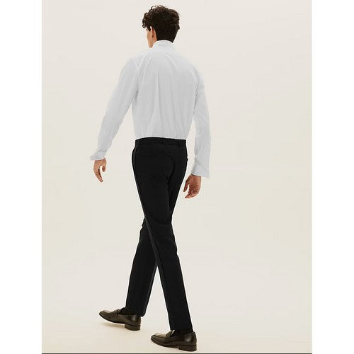 Marks & Spencer Black Slim Fit Textured Dress Pants