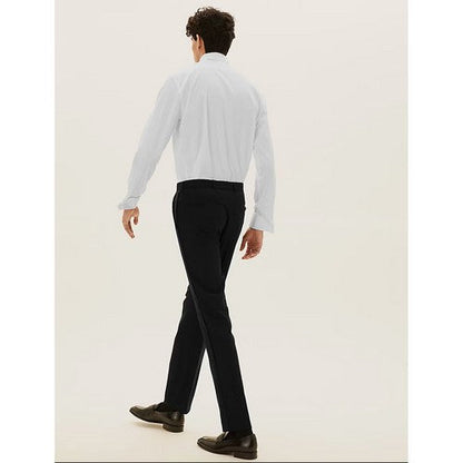 Marks & Spencer Black Slim Fit Textured Dress Pants