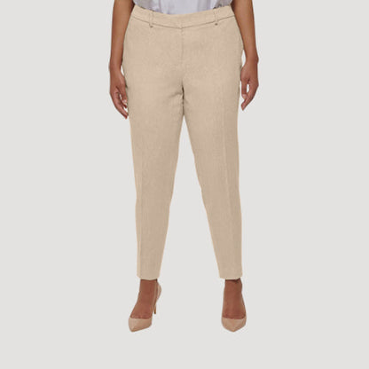 H&M Slim Fit Linen Dress Pants in Beige