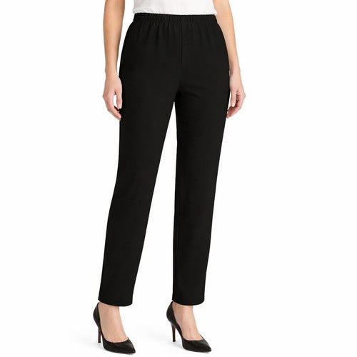 H&M Slim Fit Seam Front Pull-On Dress Pants in Plain Black