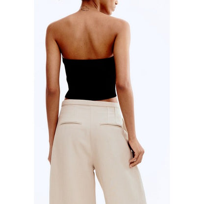 H&M Wide Leg Linen Pants in Ivory