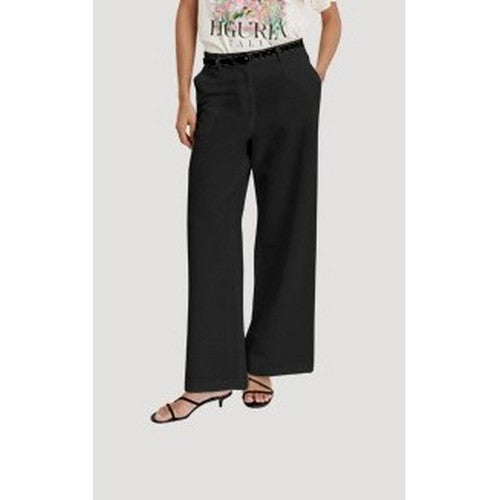 H&M Wide Leg Linen Pants in Black