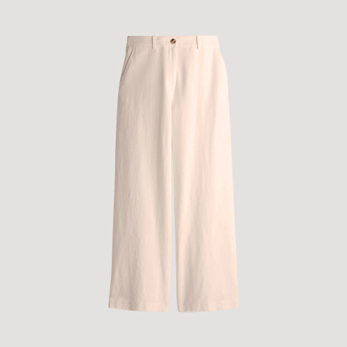 H&M Wide Leg Linen Pants in Light Beige