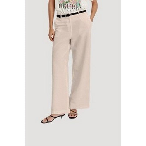 H&M Wide Leg Linen Pants in Light Beige