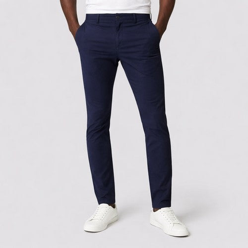 Marks & Spencer Cotton Rich Stretch Chino in Dark Navy
