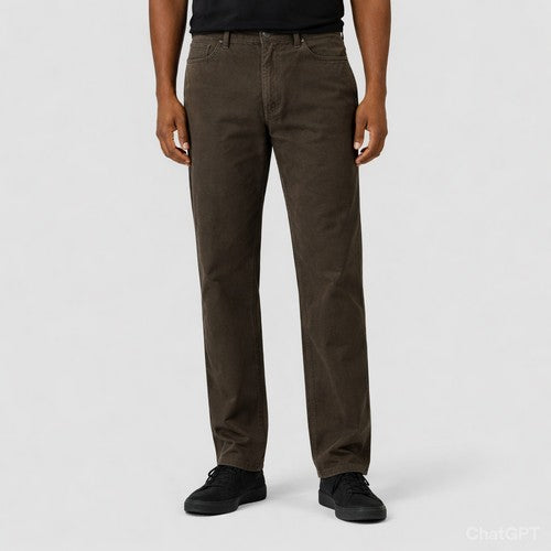 Marks & Spencer Regular Fit Moleskin Chino in Khaki