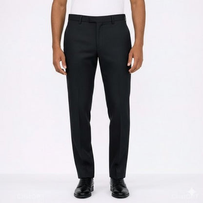 Marks & Spencer Regular Fit Pure Wool Work Pants in Black