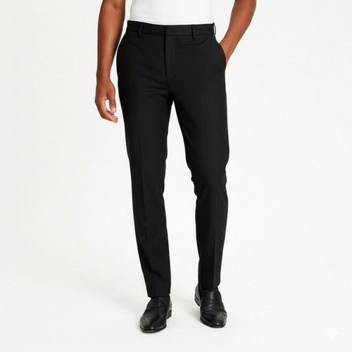 Marks & Spencer Skinny Fit Wool Blend Work Pants in Black