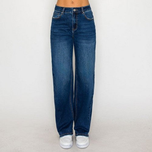 90412 Basic Straight Leg Jean in Dark Denim