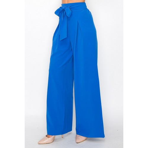 Tie Waist Palazzo Pants in Royal
