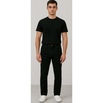 American Tiger Slim Fit 5-Pocket Stretch Jeans in Black Denim