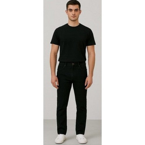 American Tiger Slim Fit 5-Pocket Stretch Jeans in Black Denim