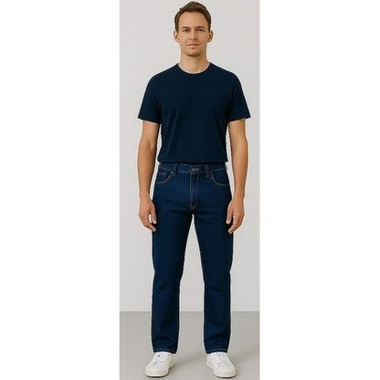 American Tiger Slim Fit 5-Pocket Stretch Jeans in Dark Blue