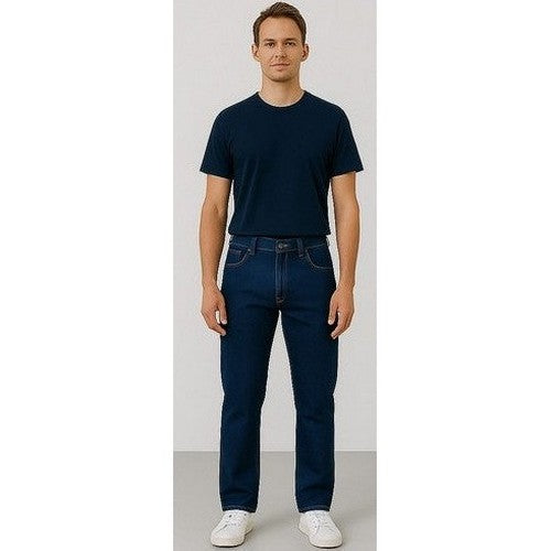 American Tiger Slim Fit 5-Pocket Stretch Jeans in Dark Blue