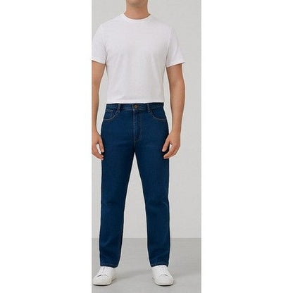 American Tiger Slim Fit 5-Pocket Stretch Jeans in Medium Blue