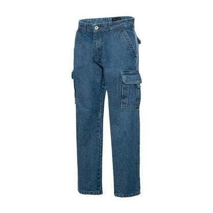 HF-2022 Classic Cargo Jeans in Medium Denim