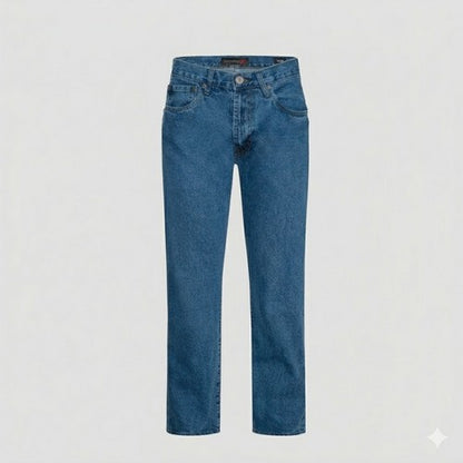Generation XYZ Classic 5-Pocket Straight Heavyweight Jeans in Medium Blue