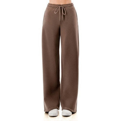 76587 Wide Leg Joggers With Pockets in Chestnut